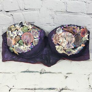 Handmade Mermaid Seashell Bra Top Halloween Festival Cosplay Strapless Size 40C